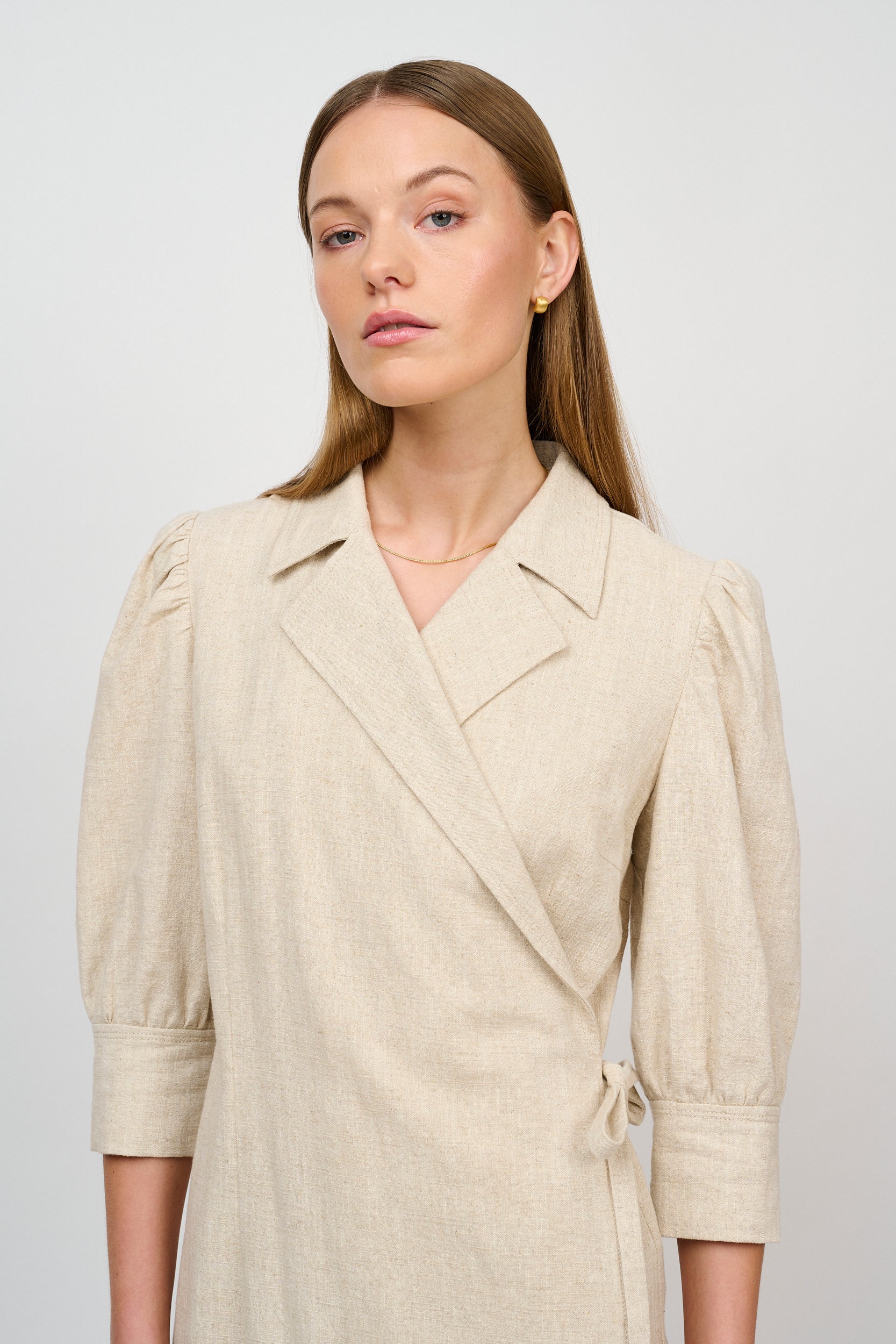 CRNatalie Slå-Om Hør Kjole